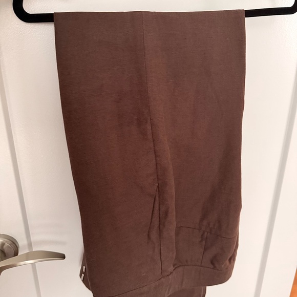 Aritzia Brown Wide-Leg Linen Trousers US 2 NWOT - Picture 9 of 9